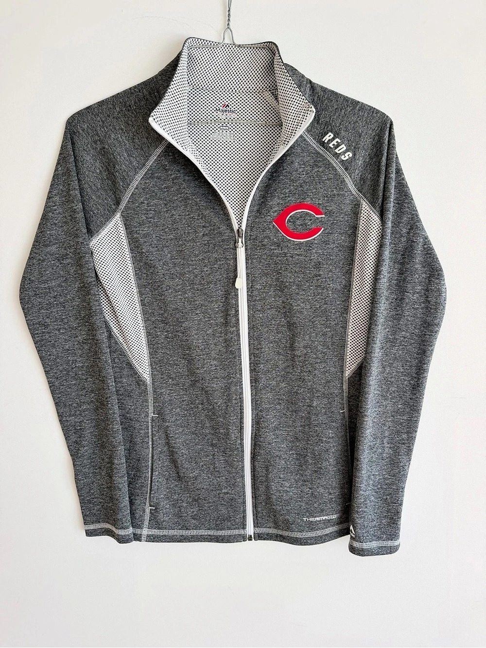 Cincinnati Reds Majestic Therma Base Jacket Mens M Full Zip MLB Baseball 069